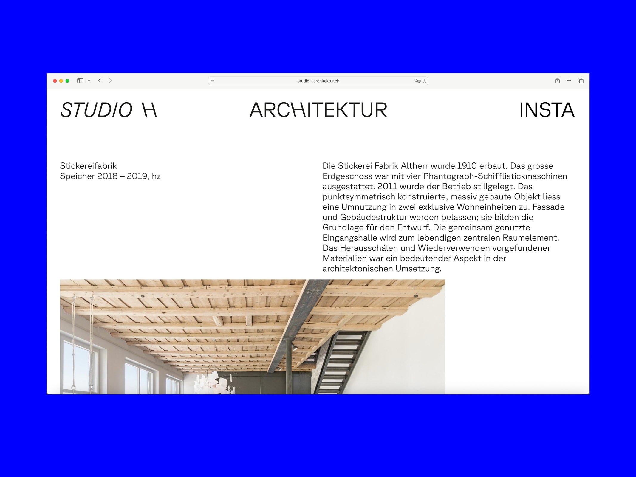 Studio H Webseite